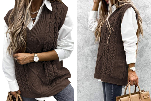 EVALESS Oversized Sweater Vest for Women